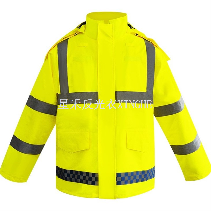 Светлоотразителен дъждобран с множество джобове