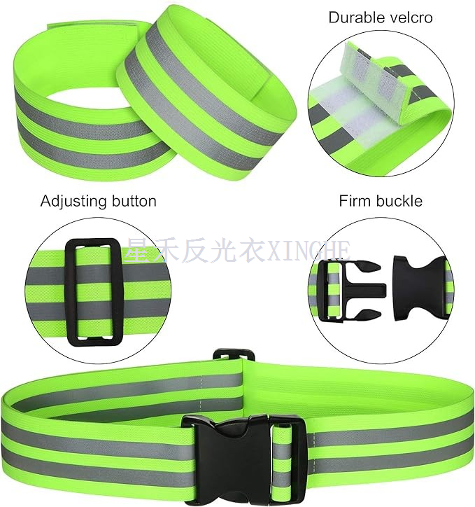 Предпазна отразяваща лента PT колан Светлоотразителен колан за кръста за ръка, китка, глезен, крак Бягане Колоездене Пешеходен маратон